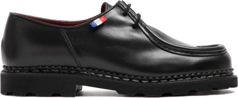 Paraboot Zwarte Leren Veterschoenen Black Heren