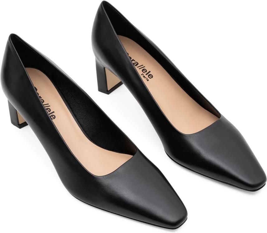 Parallele Zwarte leren pump Alvin Black Dames - Foto 2