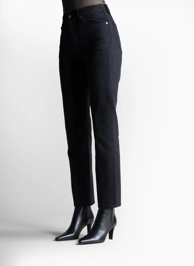 Parallele Zwarte Leren Laars Aspen Black Dames - Foto 4