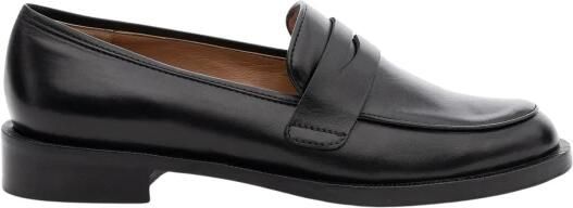 Parallele Zwarte Kalverenleren Mocassin Schoen Black Dames