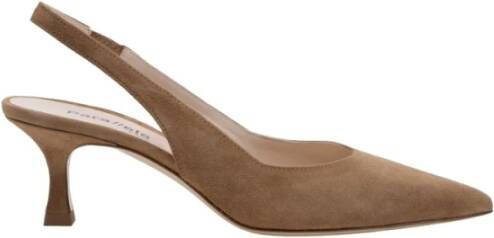 Parallele Camel Slingback in Suède Brown Dames