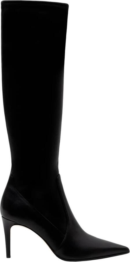 Parallele Elegante Zwarte Leren Laars Carmen Black Dames