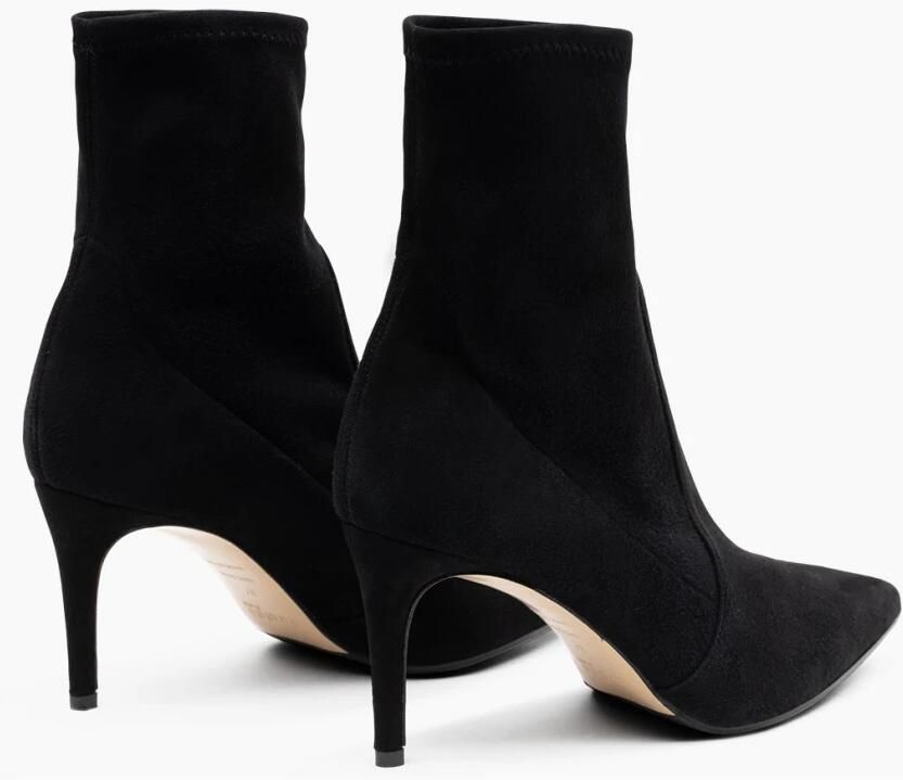 Parallele Zwarte Fluweel Puntige Enkellaars Black Dames - Foto 3