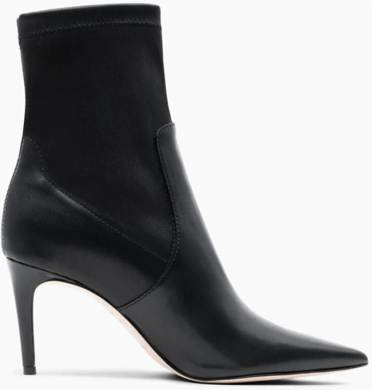 Parallele Elegante Leren Puntige Enkellaarsjes