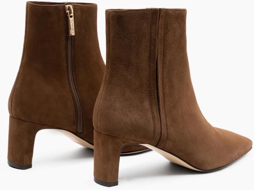 Parallele Suède enkellaars met vierkante neus Brown Dames - Foto 4