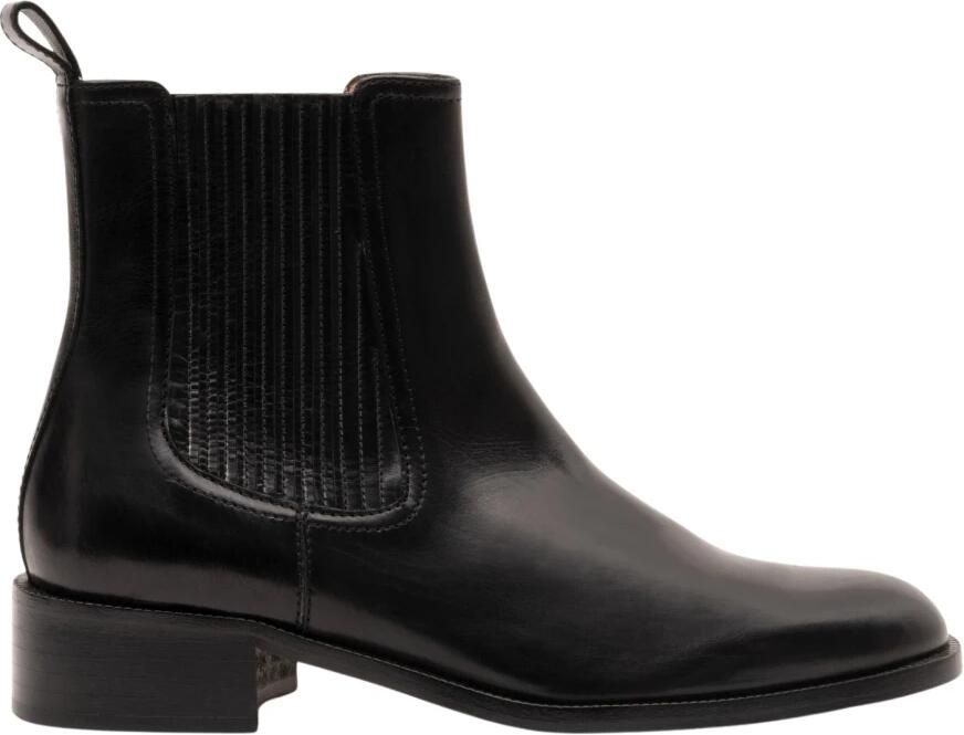 Parallele Zwarte Chelsea-laars in glad kalfsleer Black Dames