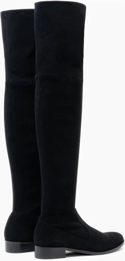 Parallele Zwarte Stretch Suède Overknee Laarzen Black Dames - Foto 4