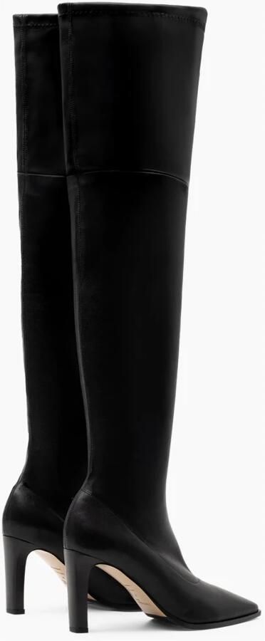 Parallele Zwarte leren dijlaarzen Black Dames - Foto 5