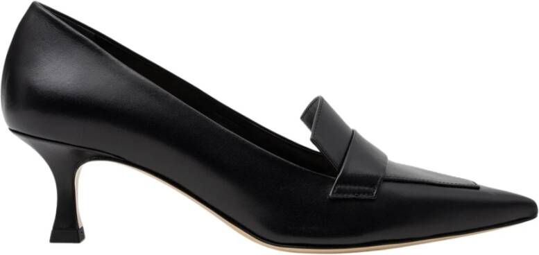 Parallele Zwarte leren mocassin Austin Black Dames