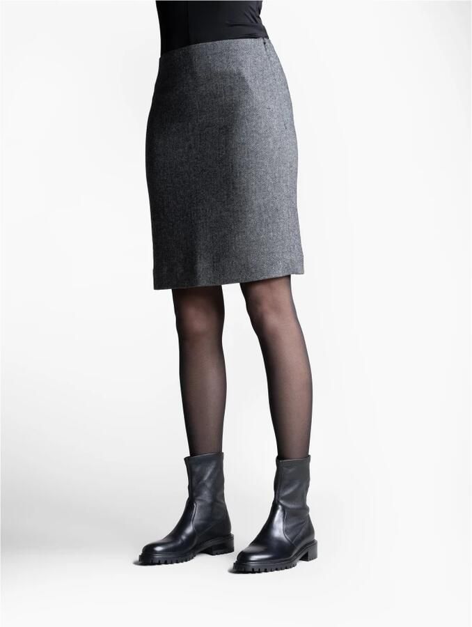 Parallele Zwarte leren enkellaars Black Dames - Foto 4