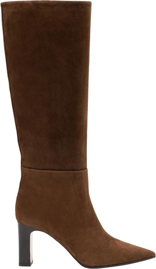Parallele Cognac Suède Puntige Haklaarzen Brown Dames