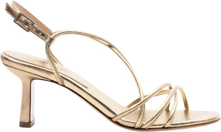 Parallele Metallic Leren Sandaal Pilar Yellow Dames
