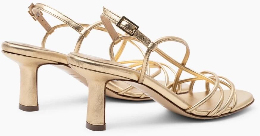 Parallele Metallic Leren Sandaal Pilar Yellow Dames - Foto 4