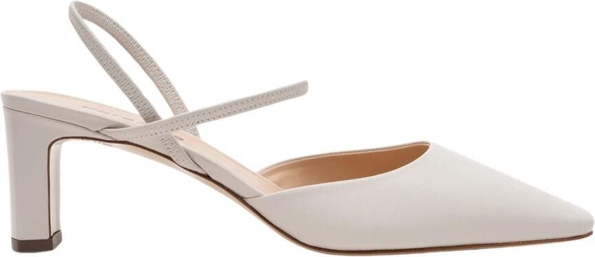 Parallele Elastische Achterleren Hak Pinto Beige Dames