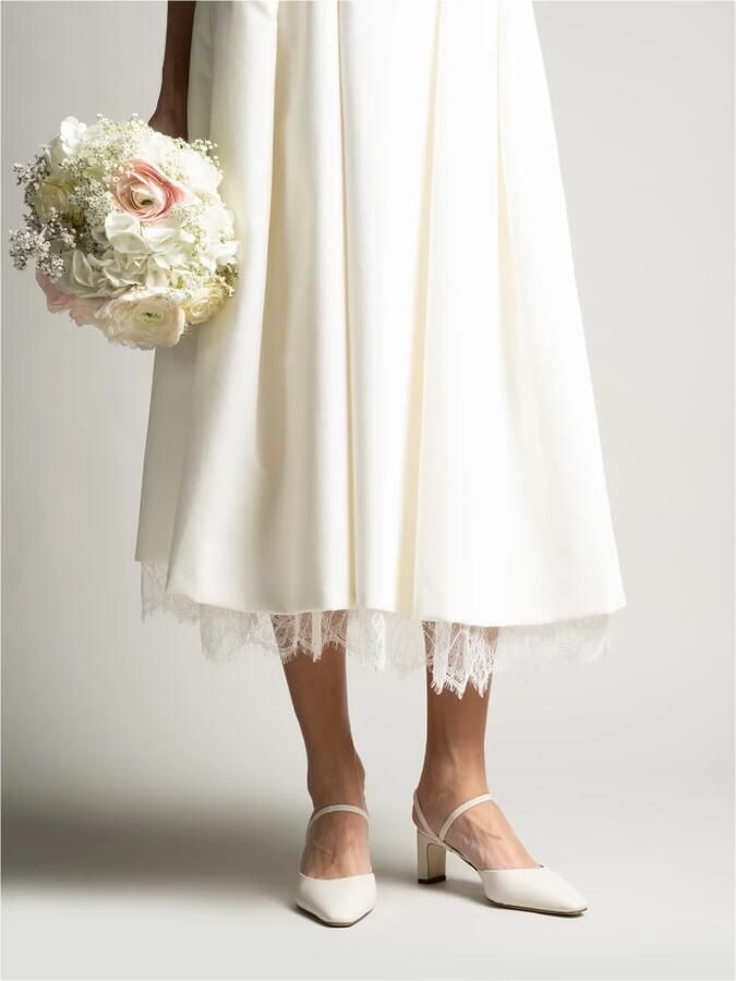 Parallele Elastische Achterleren Hak Pinto Beige Dames