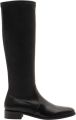 Parallele Zwarte Stretch Leren Platte Laars Black Dames - Zwart
