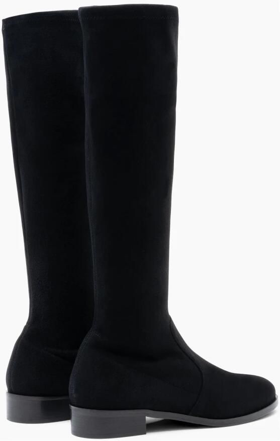 Parallele Zwarte Stretch Suède Platte Laars Black Dames - Foto 4