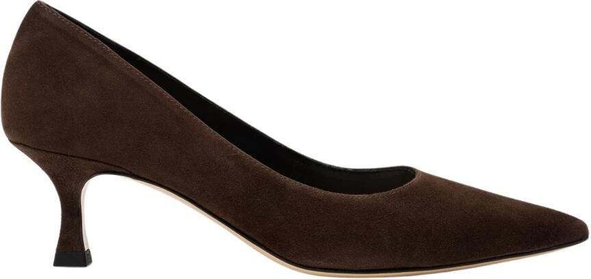 Parallele Suede Pointed Pump Espresso Brown Dames