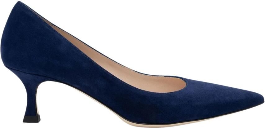 Parallele Marineblauwe Suède Pumps Blue Dames
