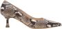 Parallele Slangenprint Leren Mocassin Multicolor Dames - Thumbnail 1