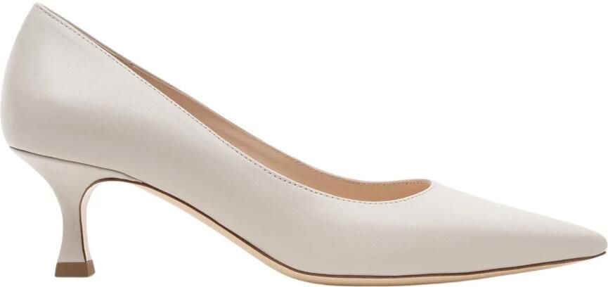 Parallele Elegante Leren Pump Latte Rosa Beige Dames