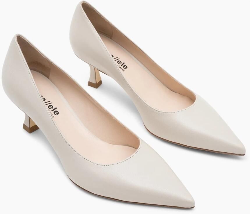 Parallele Elegante Leren Pump Latte Rosa Beige Dames - Foto 2
