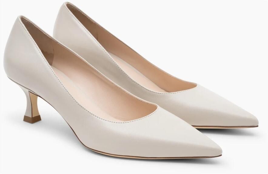 Parallele Elegante Leren Pump Latte Rosa Beige Dames - Foto 3