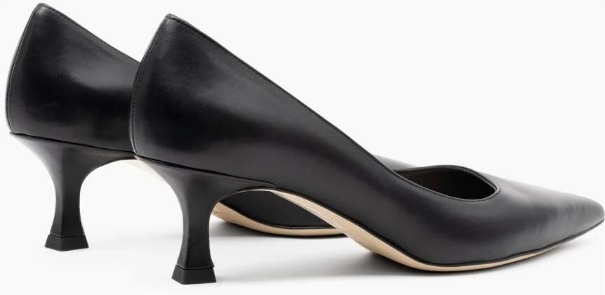 Parallele Zwarte leren puntige neus pomp Black Dames - Foto 4