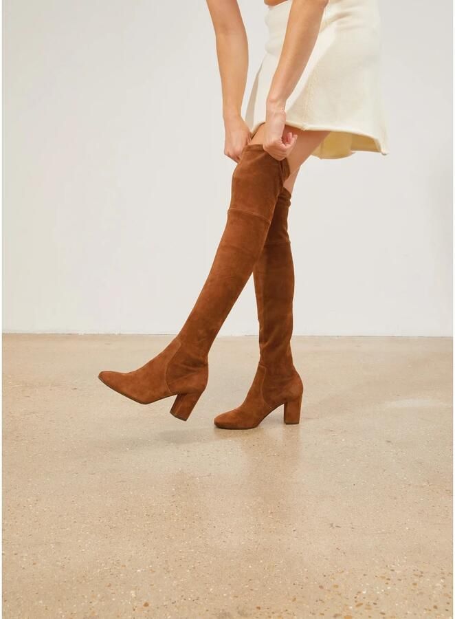 Parallele Stretch Suède Laars Cognac Brown Dames - Foto 2