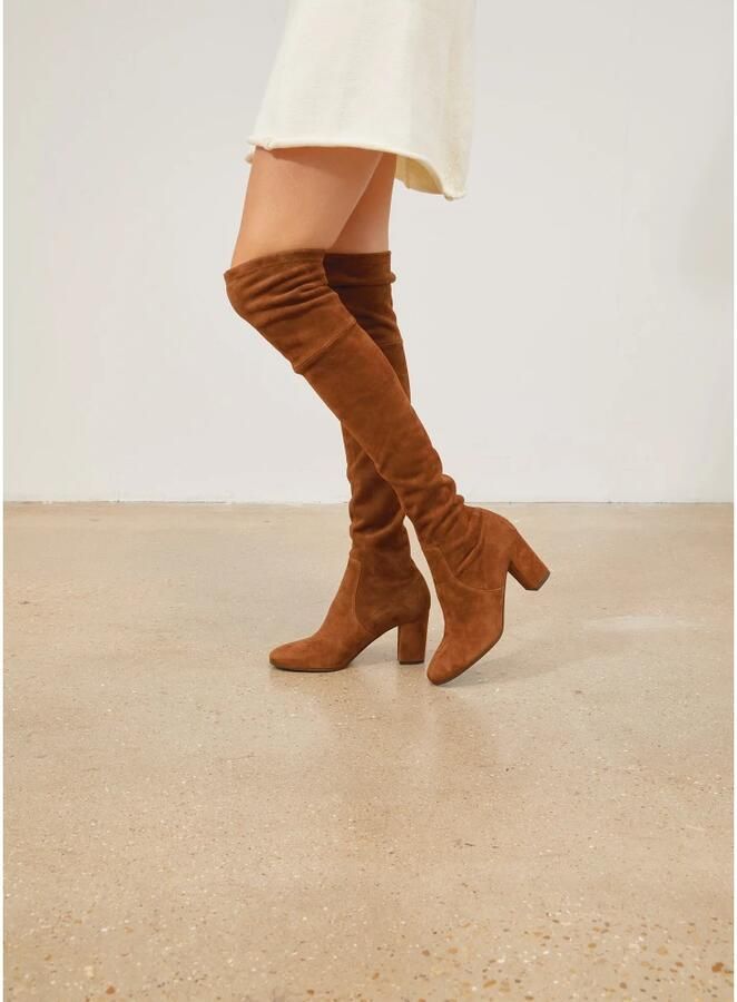 Parallele Stretch Suède Laars Cognac Brown Dames - Foto 3