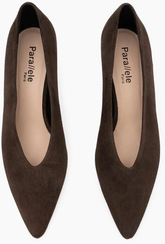 Parallele Minimalistische Espresso Suède Hakken Selma Brown Dames - Foto 3