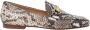 Parallele Slangenprint Leren Mocassin Multicolor Dames - Thumbnail 5