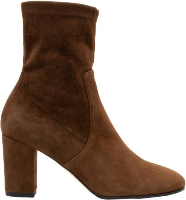 Parallele Stretch suède laars in cognac Brown Dames