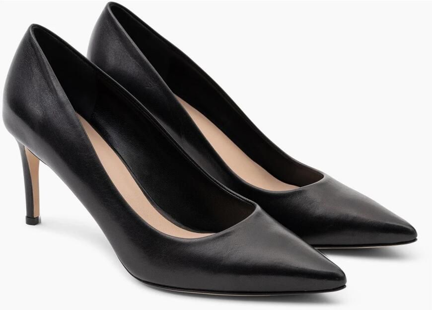 Parallele Zwarte leren puntige stilettohakken Black Dames - Foto 4