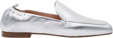 Parallele Zilveren zachte leren mocassins Gray Dames
