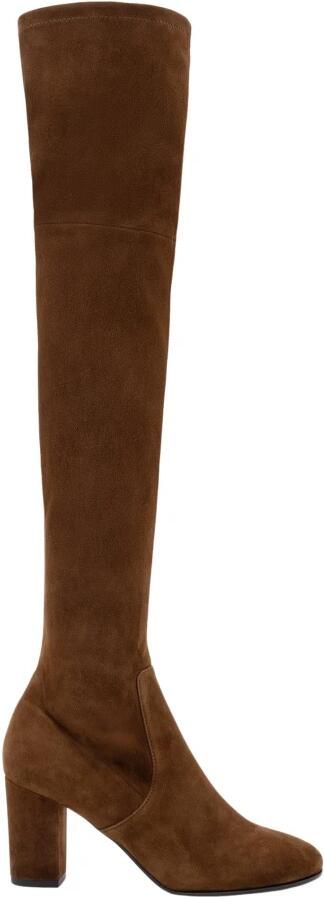 Parallele Stretch Suède Cognac Kniekousen Brown Dames