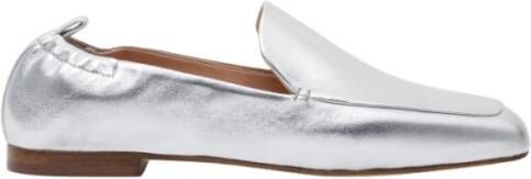 Parallele Zilveren zachte leren mocassins Gray Dames