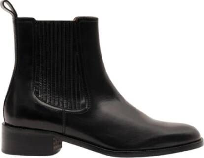 Parallele Zwarte Chelsea-laars in glad kalfsleer Black Dames