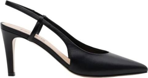 Parallele Zwarte leren slingback hakken Vicente Black Dames