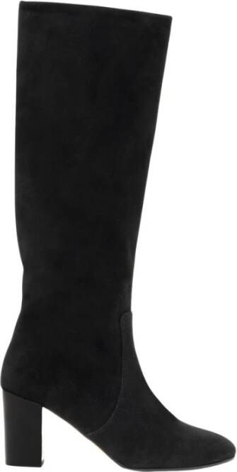 Parallele Zwarte Suède Tube Laars Black Dames