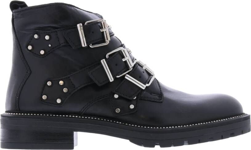 Paris Punk Biker -studs met riem Black Dames