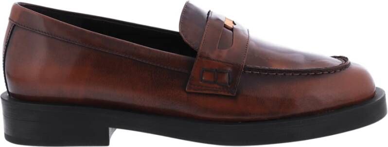 Paris Punk Bruine Penny Loafer Damesschoenen Brown Dames