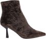 Paris Punk Velvet Troncheto Velluto Boot Brown Dames - Thumbnail 1