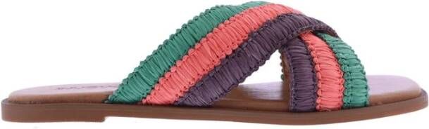 Paris Punk Groen bruin roze slipper