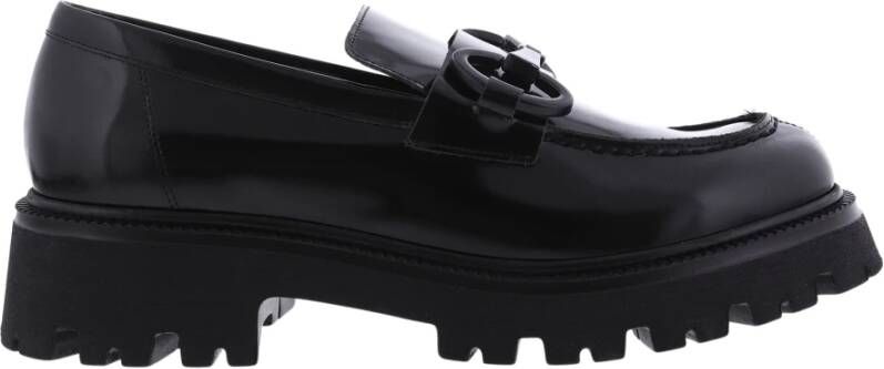 Paris Punk Zwarte Mocassin Schoenen voor Vrouwen