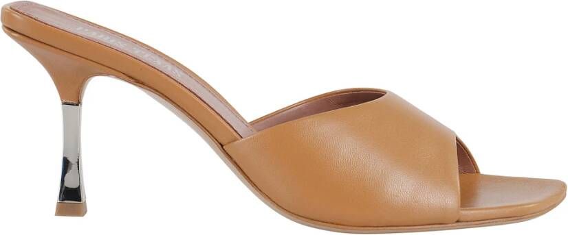 Paris Texas Asymmetrische leren muiltjes met metallic hak