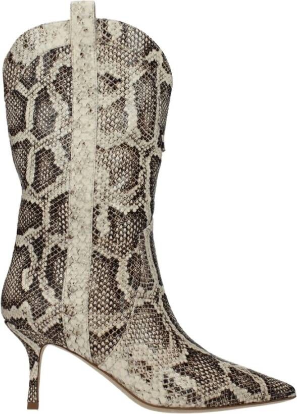 Paris Texas Beige Leren Enkellaarzen Country Stijl