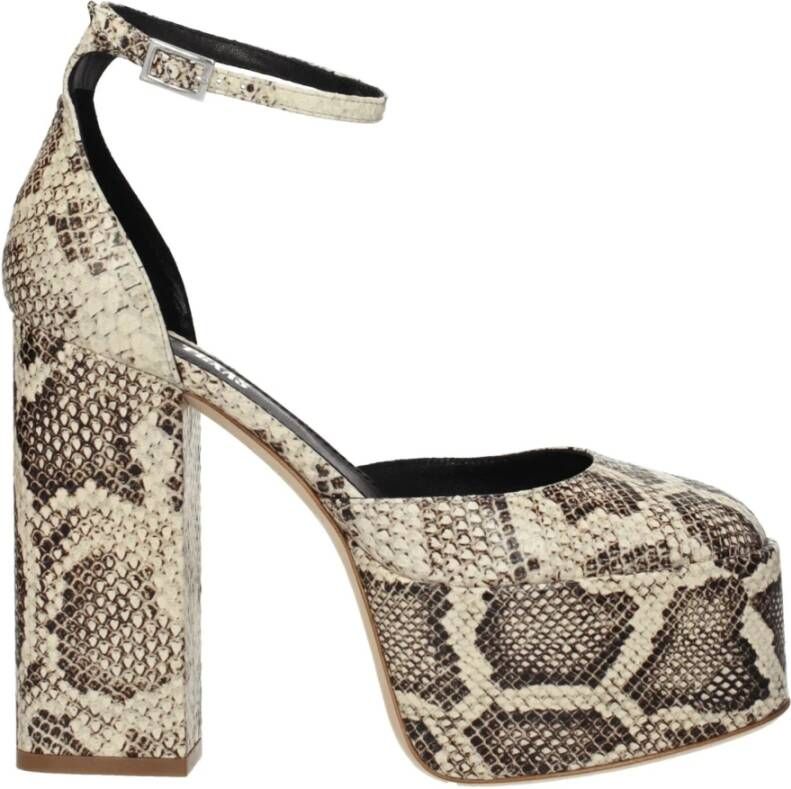 Paris Texas Beige Leren Hoge Hak Sandaal