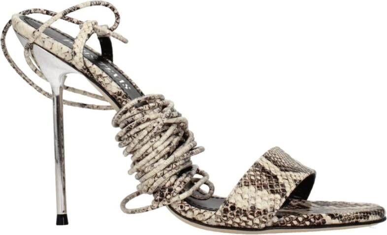 Paris Texas Beige Leren Stiletto Hakken Sandalen