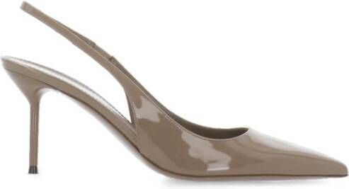 Paris Texas Beige Patent Leren Slingback Hakken